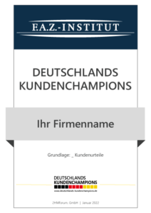 Zertifikat Deutschlands Kundenchampions